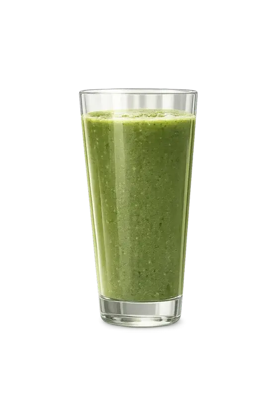 Smooth, bright green Factor Form drink