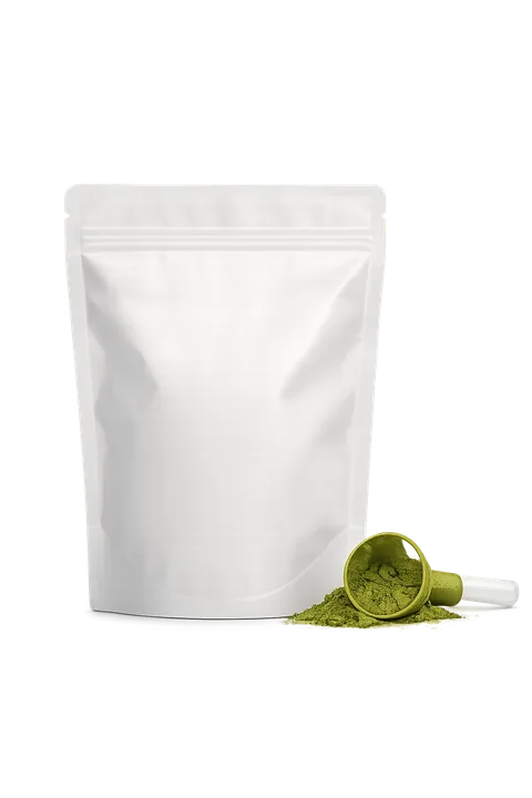 A plain, unbranded greens pouch representing a typical greens product